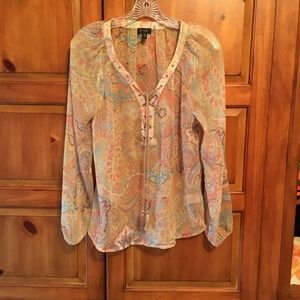 Jessica Simpson Sheer Paisley Blouse